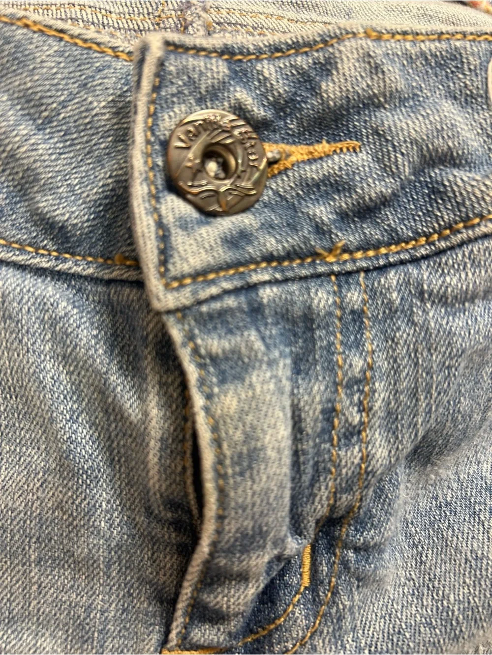 Vanilla Star Light Wash Ripped Denim Jean Shorts